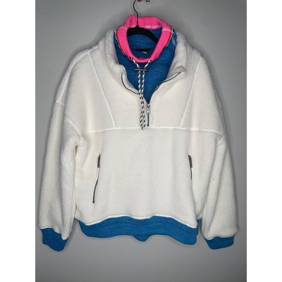 Free People FP Movement Over the Rainbow Fleece Pullover Sweatshirt Sz XL Teddy - Picture 5 of 10